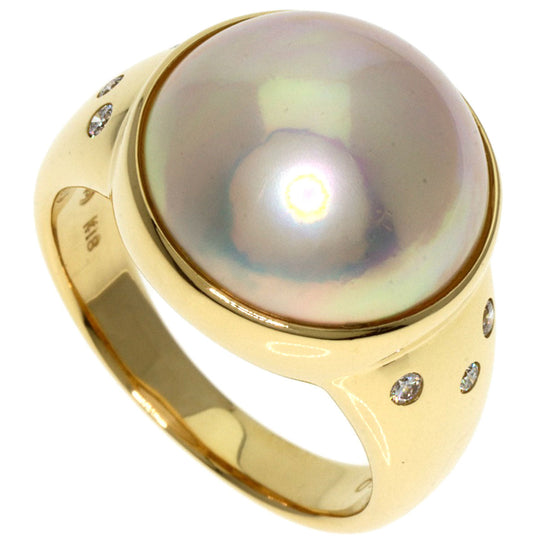 TASAKI Ring 18K Yellow Gold gold Mabe Pearl Diamond Women Used Authentic