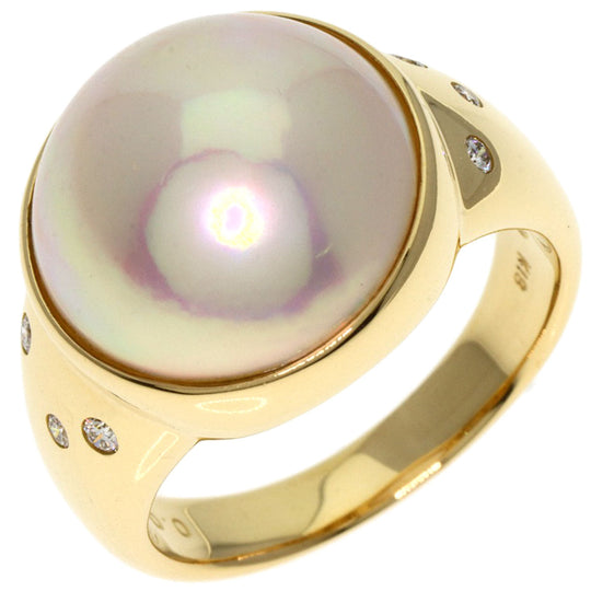 TASAKI Ring 18K Yellow Gold gold Mabe Pearl Diamond Women Used Authentic