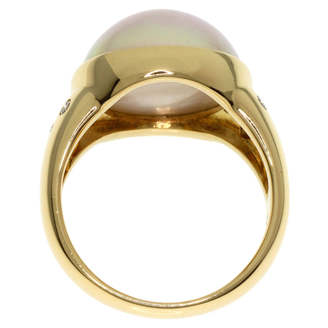 TASAKI Ring 18K Yellow Gold gold Mabe Pearl Diamond Women Used Authentic