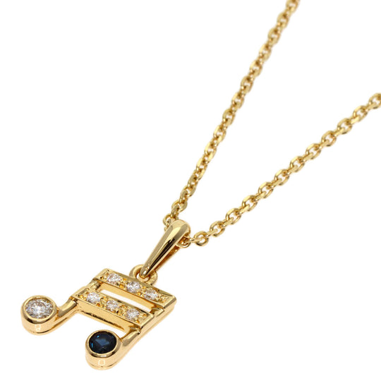 MAUBOUSSIN Necklace 18K Yellow Gold gold Musical Note Diamond Sapphire