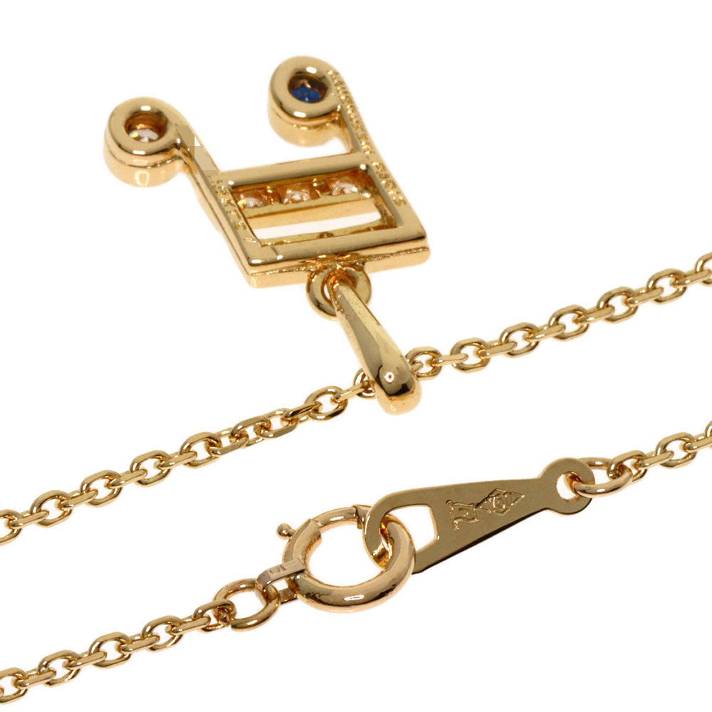 MAUBOUSSIN Necklace 18K Yellow Gold gold Musical Note Diamond Sapphire