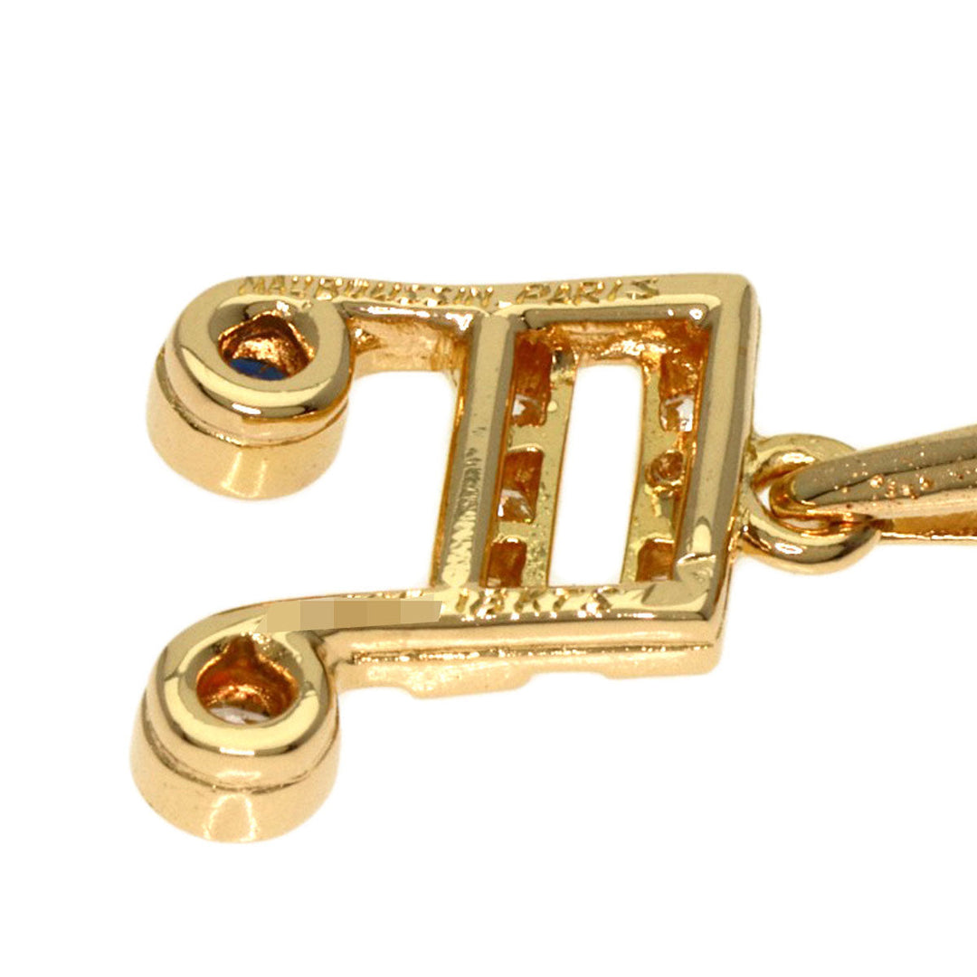 MAUBOUSSIN Necklace 18K Yellow Gold gold Musical Note Diamond Sapphire