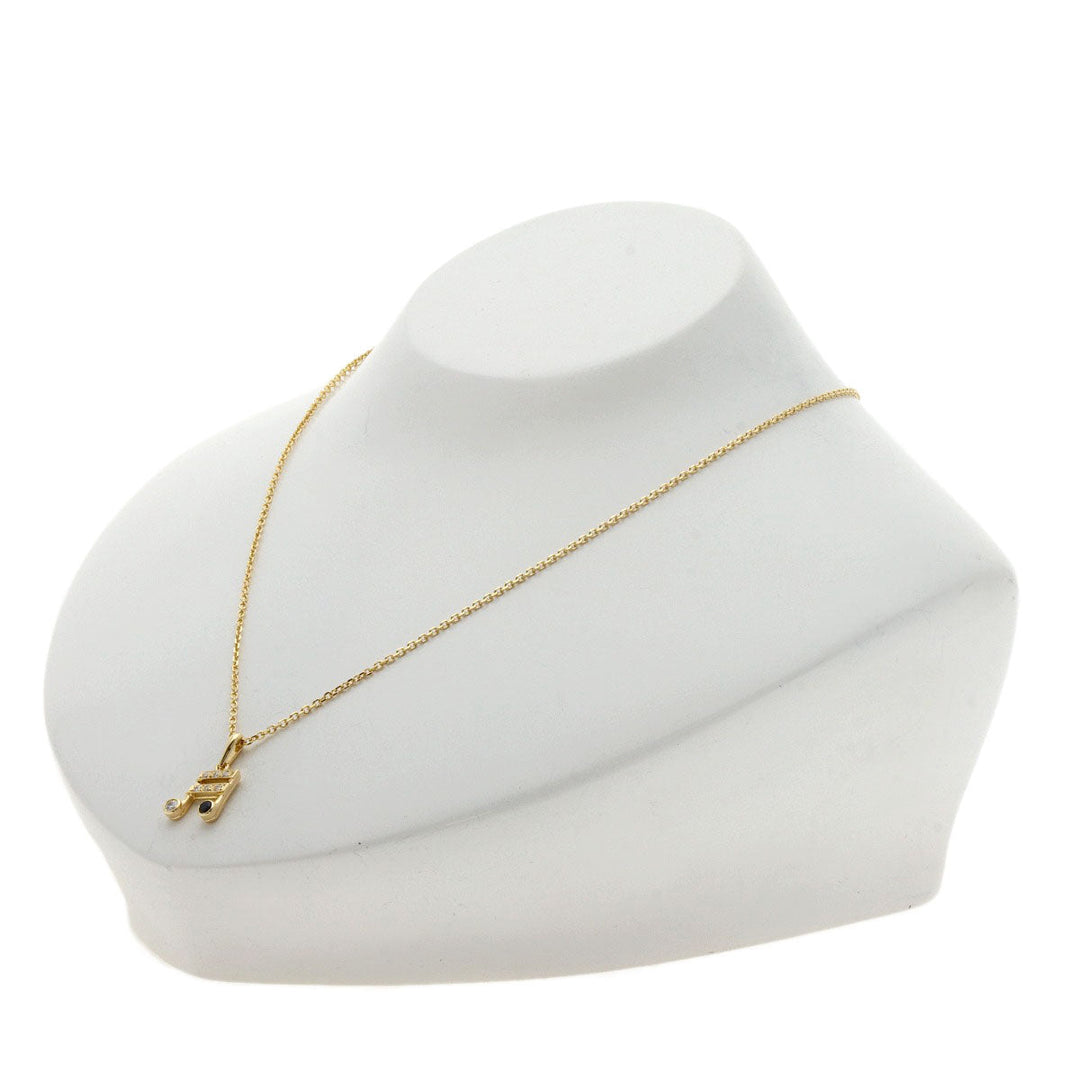 MAUBOUSSIN Necklace 18K Yellow Gold gold Musical Note Diamond Sapphire