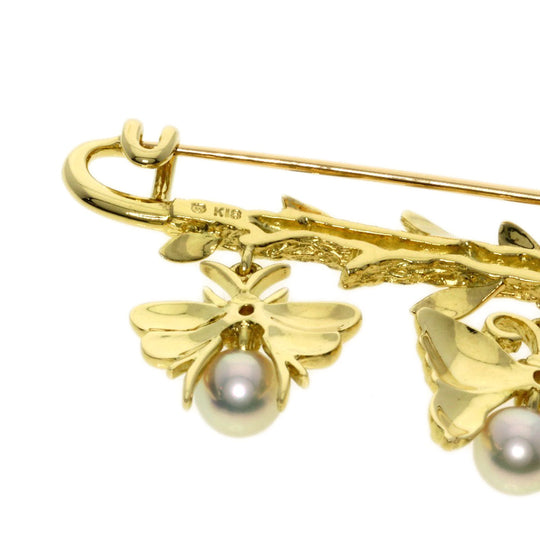 MIKIMOTO Brooch 18K Yellow Gold gold Pearl Diamond