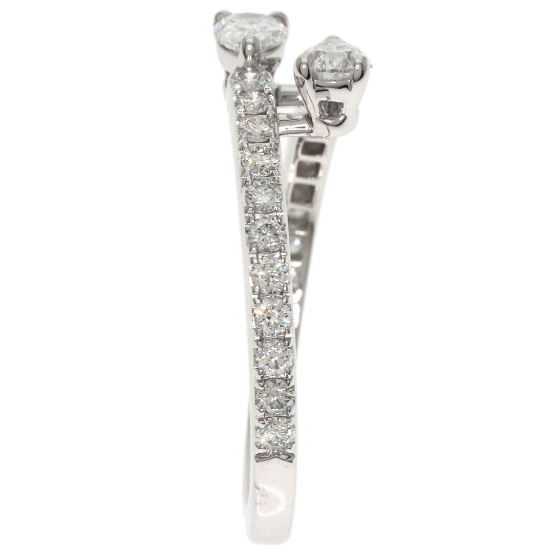 GRAFF Ring K18WG Silver Duet Wraparound Diamond Women Used Authentic