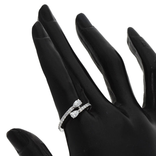 GRAFF Ring K18WG Silver Duet Wraparound Diamond Women Used Authentic