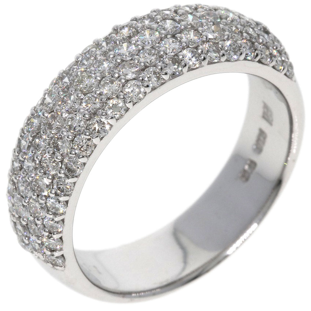 Ponte Vecchio Ring K18WG Silver Pave diamond Women Used Authentic
