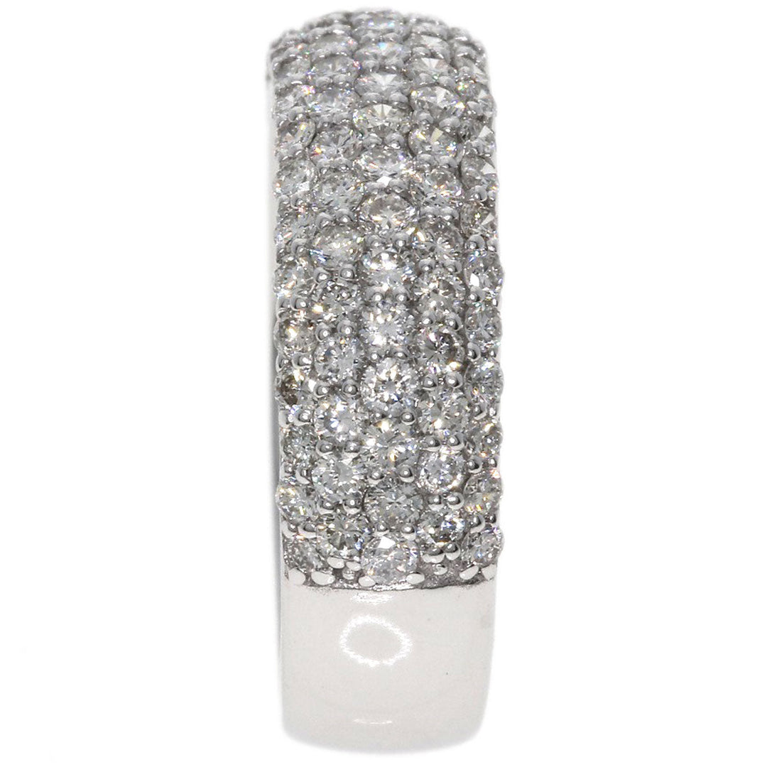 Ponte Vecchio Ring K18WG Silver Pave diamond Women Used Authentic