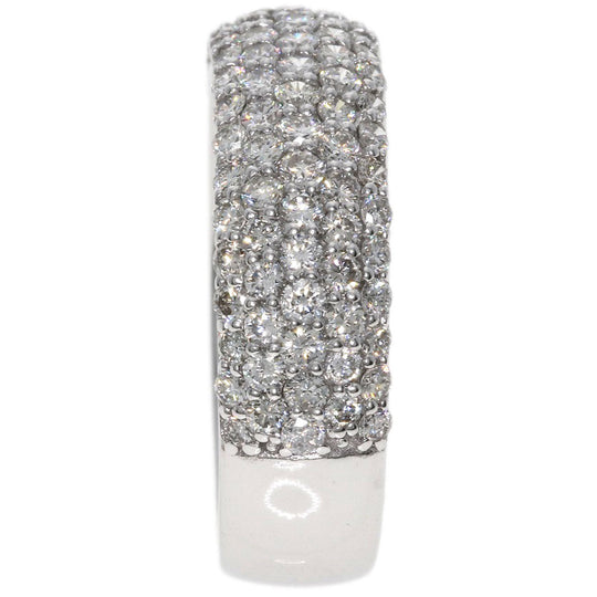 Ponte Vecchio Ring K18WG Silver Pave diamond Women Used Authentic