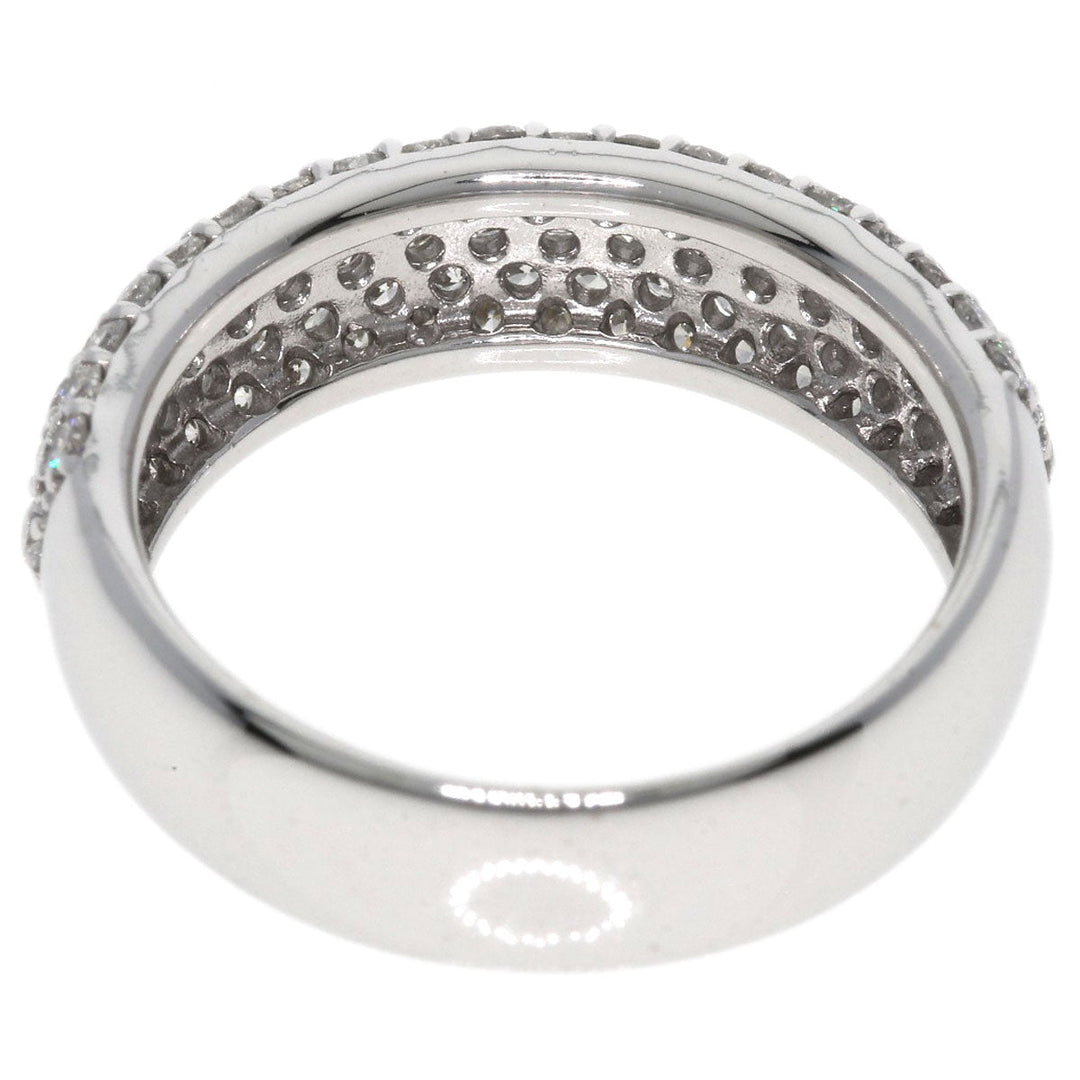 Ponte Vecchio Ring K18WG Silver Pave diamond Women Used Authentic