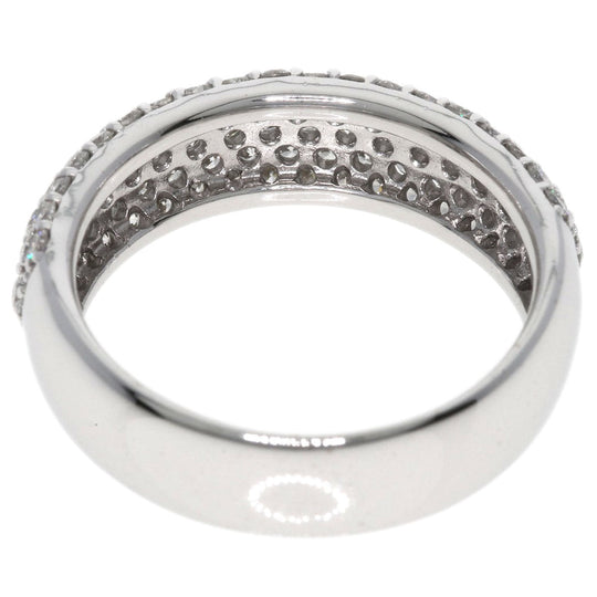Ponte Vecchio Ring K18WG Silver Pave diamond Women Used Authentic