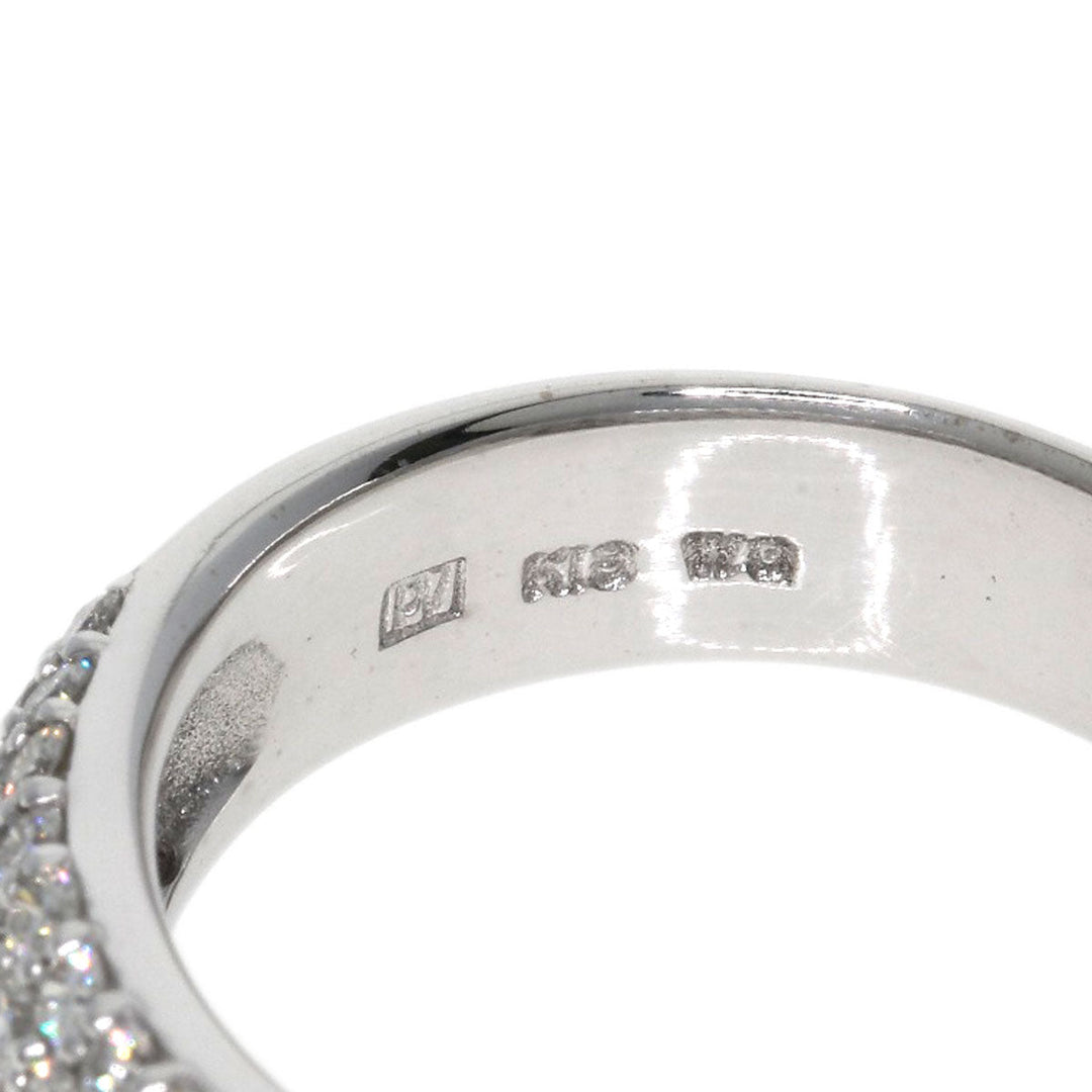 Ponte Vecchio Ring K18WG Silver Pave diamond Women Used Authentic