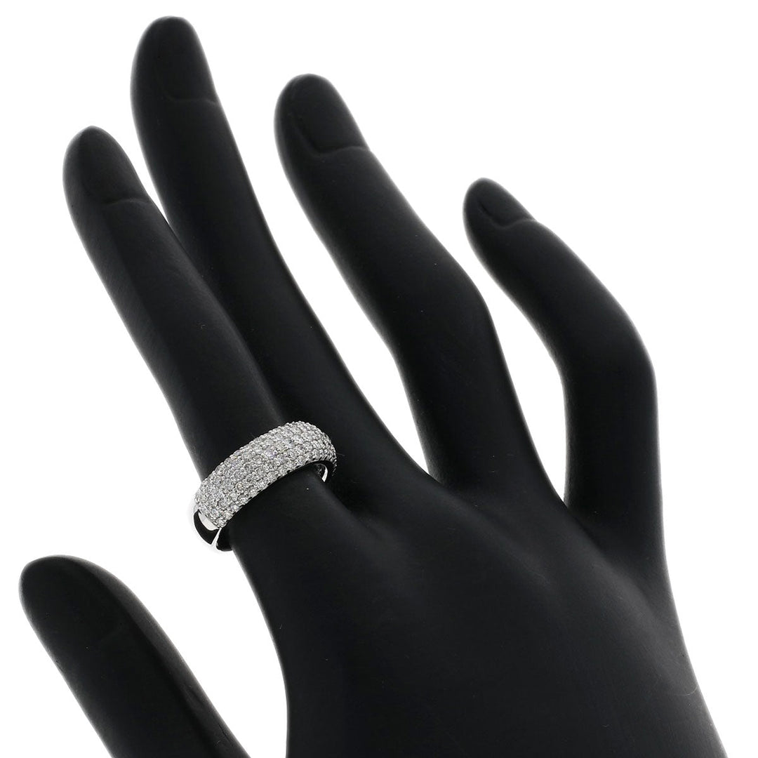 Ponte Vecchio Ring K18WG Silver Pave diamond Women Used Authentic