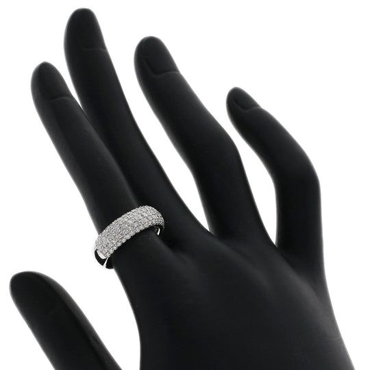 Ponte Vecchio Ring K18WG Silver Pave diamond Women Used Authentic