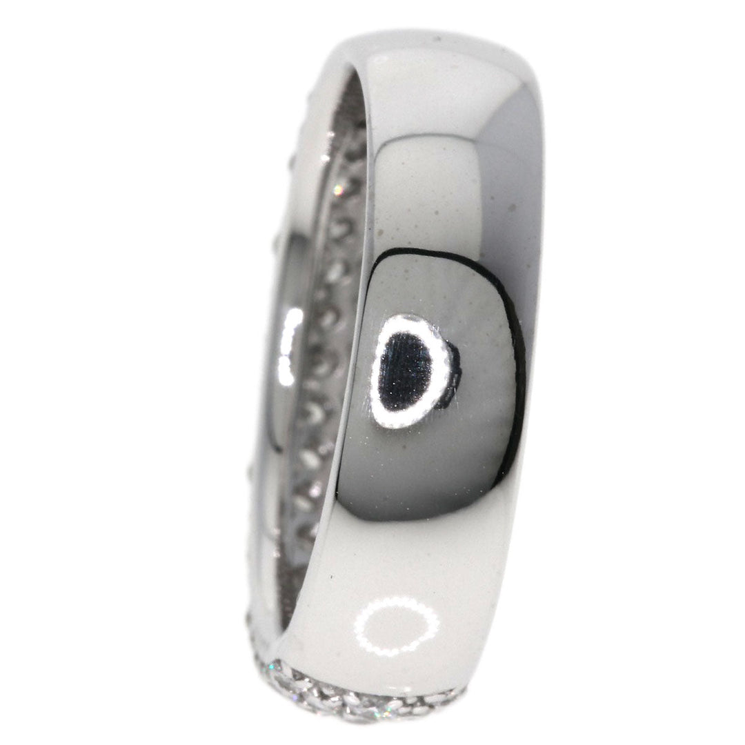 Ponte Vecchio Ring K18WG Silver Pave diamond Women Used Authentic