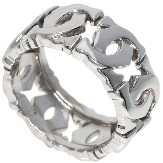 CARTIER Ring K18WG Silver Entrelaces #47 Women Used Authentic