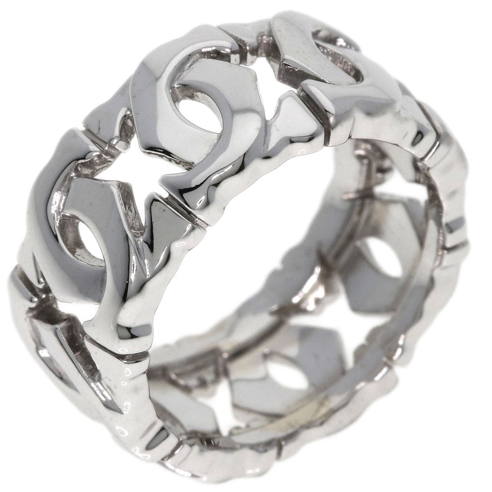 CARTIER Ring K18WG Silver Entrelaces #47 Women Used Authentic