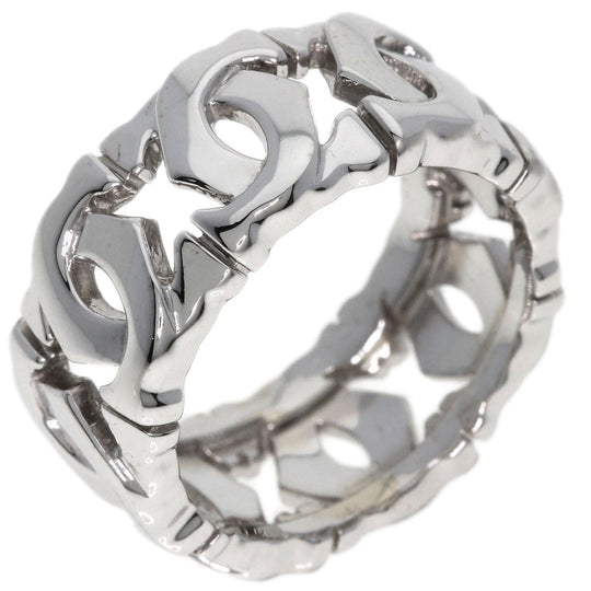 CARTIER Ring K18WG Silver Entrelaces #47 Women Used Authentic