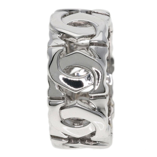 CARTIER Ring K18WG Silver Entrelaces #47 Women Used Authentic