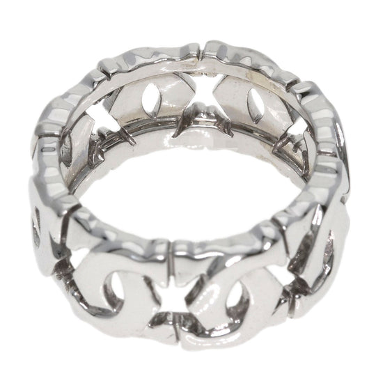 CARTIER Ring K18WG Silver Entrelaces #47 Women Used Authentic