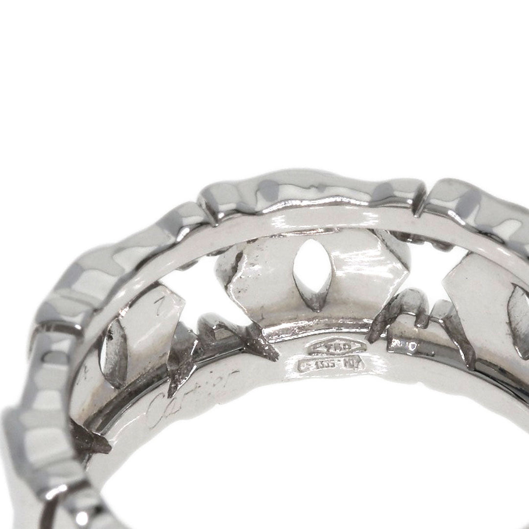 CARTIER Ring K18WG Silver Entrelaces #47 Women Used Authentic
