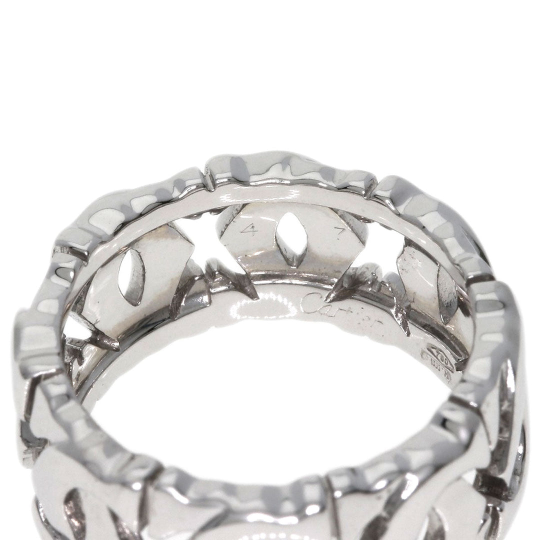 CARTIER Ring K18WG Silver Entrelaces #47 Women Used Authentic