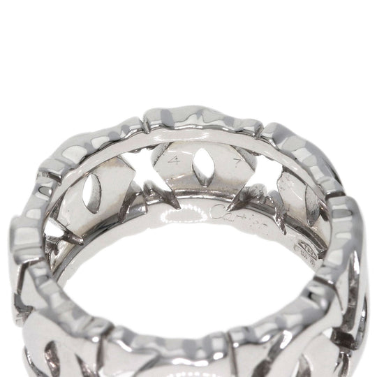 CARTIER Ring K18WG Silver Entrelaces #47 Women Used Authentic