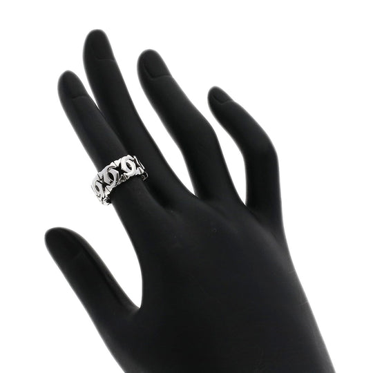 CARTIER Ring K18WG Silver Entrelaces #47 Women Used Authentic