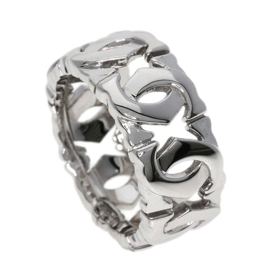 CARTIER Ring K18WG Silver Entrelaces #47 Women Used Authentic