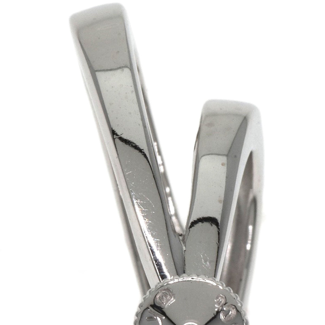 MIKIMOTO Earring K18WG Silver Double Hoop Diamond