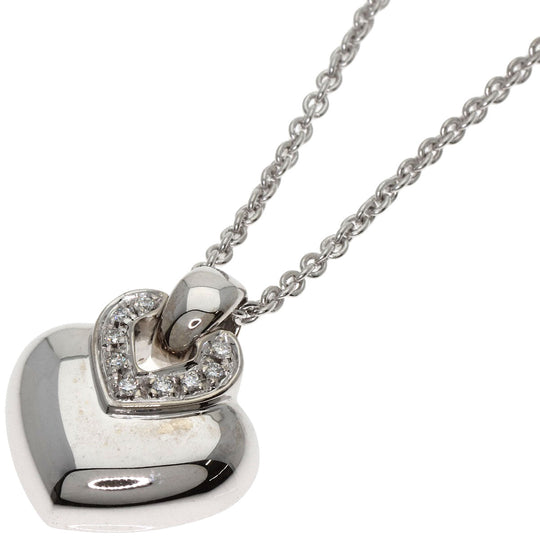 BVLGARI Necklace K18WG Silver Doppi Okuore Diamond