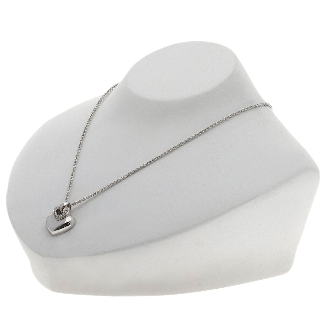 BVLGARI Necklace K18WG Silver Doppi Okuore Diamond