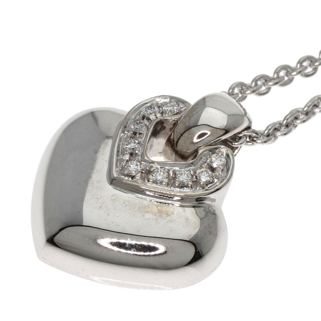 BVLGARI Necklace K18WG Silver Doppi Okuore Diamond