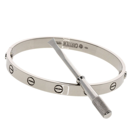 CARTIER bracelet K18WG Silver Love Breath with Driver #17