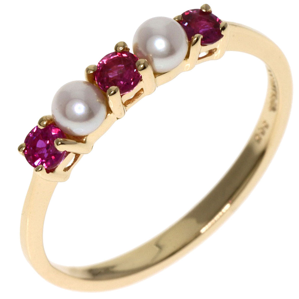 TIFFANY&Co. Ring K14YG gold Pearl ruby