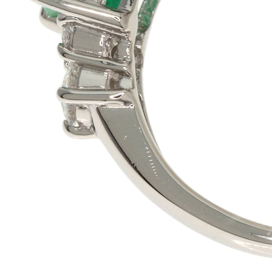 TASAKI Ring PT900 Silver Emerald Diamond Women Used Authentic