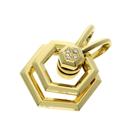 WALTHAM Pendant top 18K Yellow Gold gold diamond Women Used Authentic