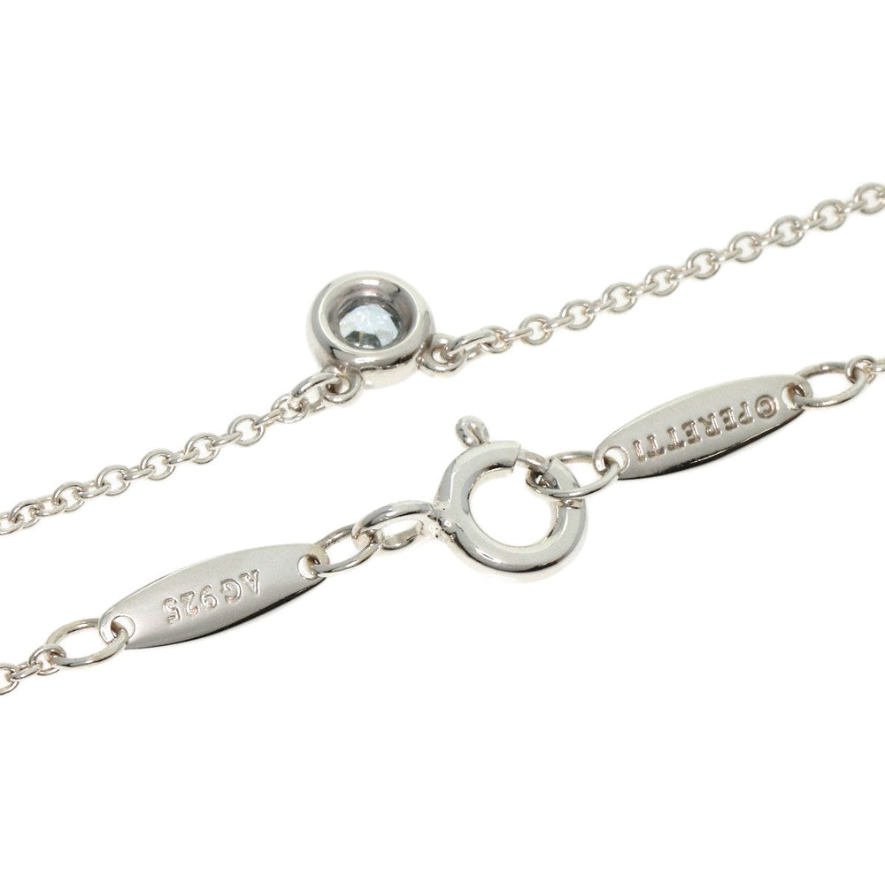 TIFFANY&Co. Necklace SV Silver ByTheYard Aquamarine Women Used Authentic