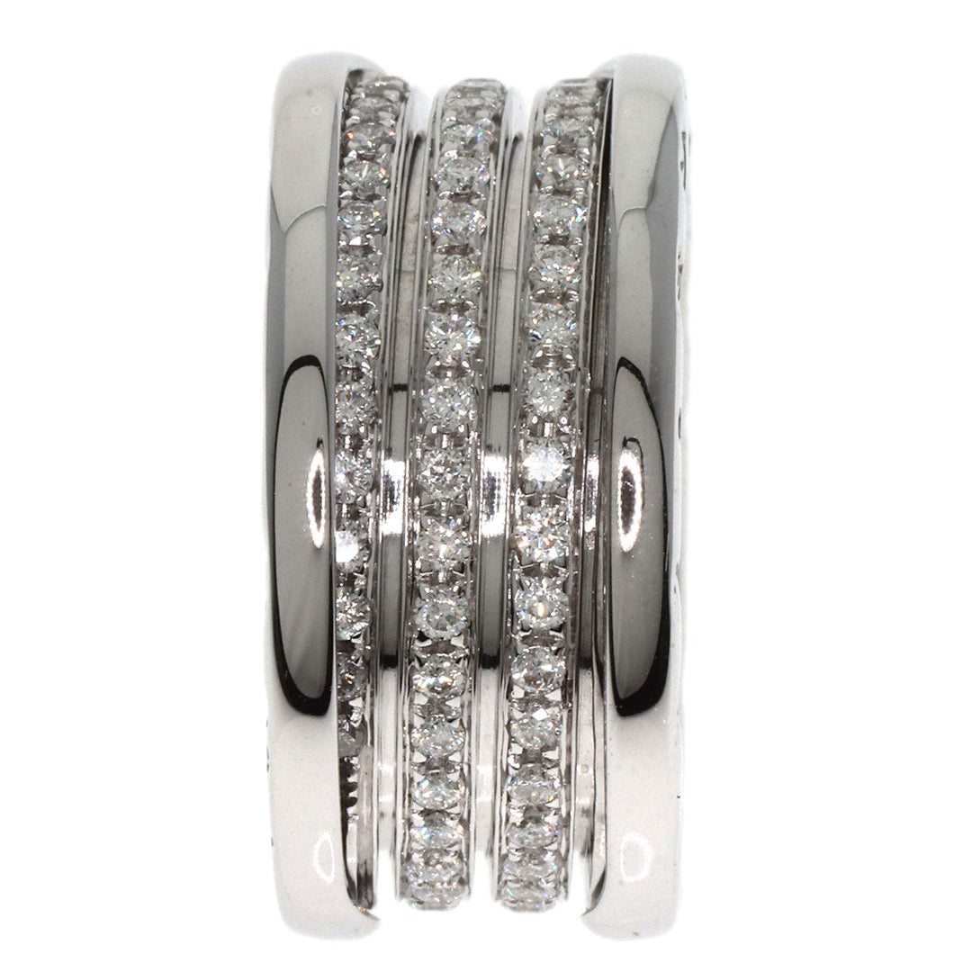 BVLGARI Ring K18WG Silver B-zero1 Diamond #54 Women Used Authentic