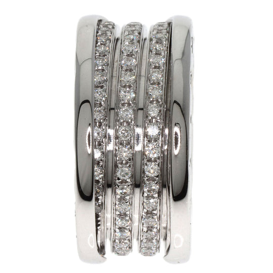 BVLGARI Ring K18WG Silver B-zero1 Diamond #54 Women Used Authentic