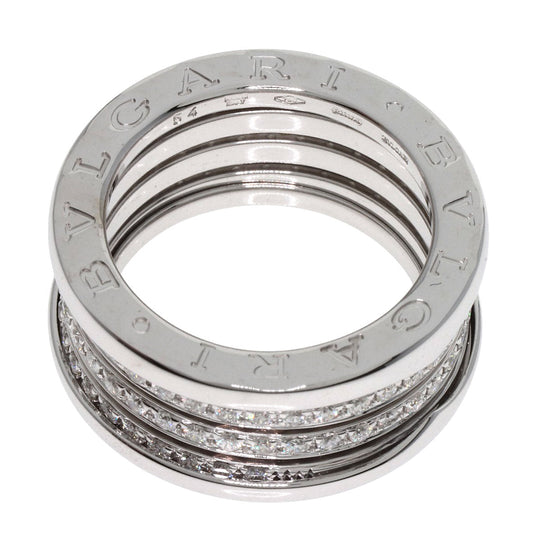 BVLGARI Ring K18WG Silver B-zero1 Diamond #54 Women Used Authentic