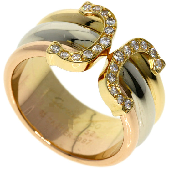 CARTIER Ring 18K Yellow Gold gold 2C LM Diamond #52