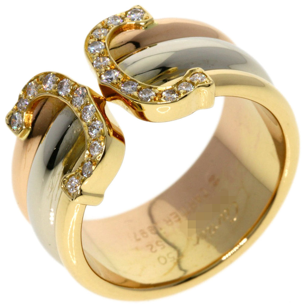 CARTIER Ring 18K Yellow Gold gold 2C LM Diamond #52