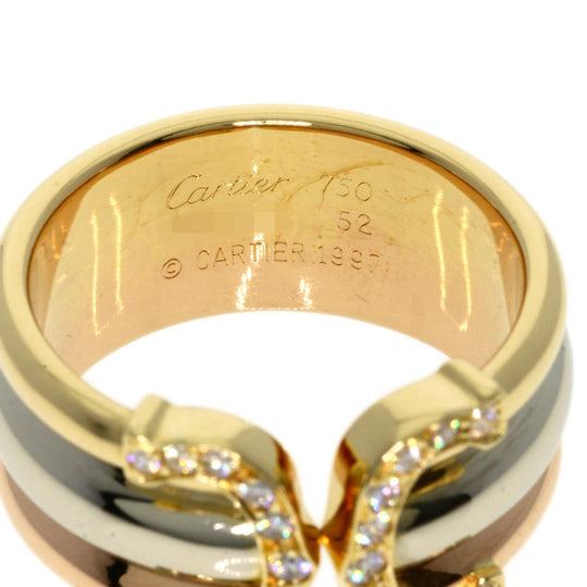CARTIER Ring 18K Yellow Gold gold 2C LM Diamond #52