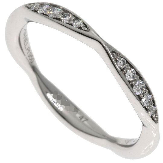 CHANEL Ring PT950 Silver Half Eternity Diamond #47