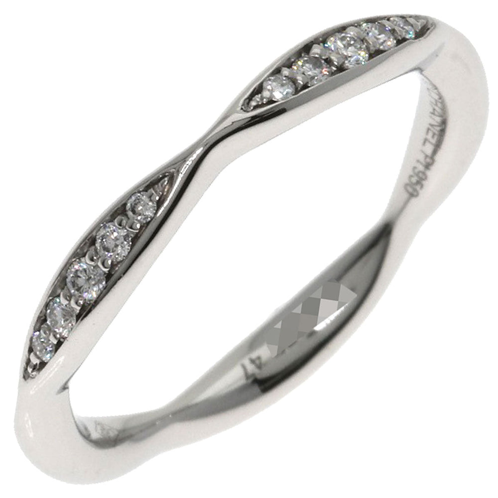 CHANEL Ring PT950 Silver Half Eternity Diamond #47