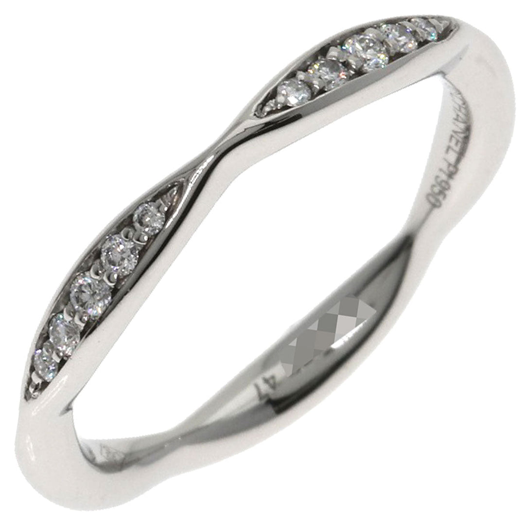 CHANEL Ring PT950 Silver Half Eternity Diamond #47
