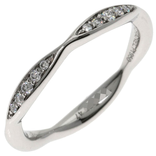 CHANEL Ring PT950 Silver Half Eternity Diamond #47