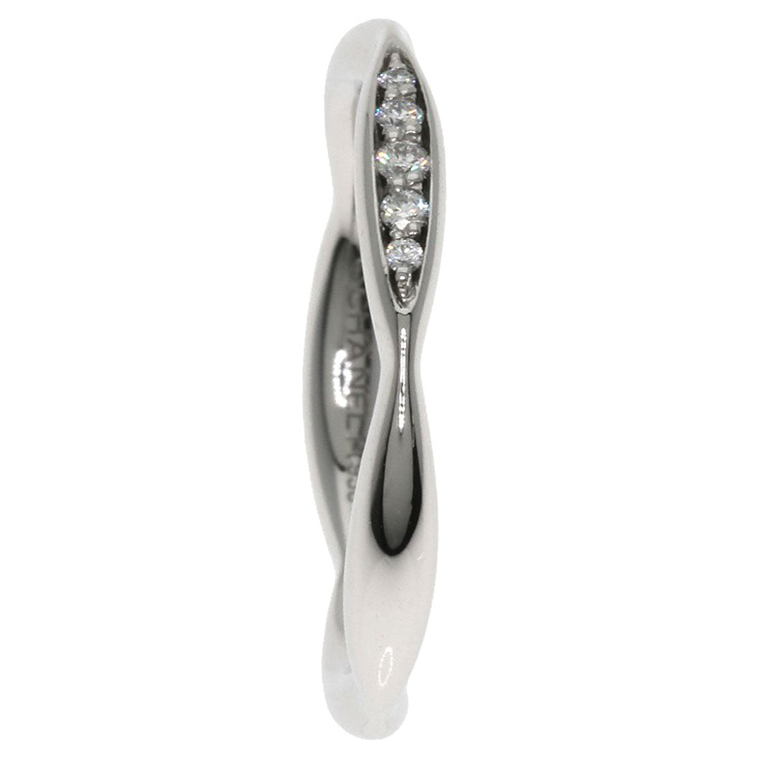 CHANEL Ring PT950 Silver Half Eternity Diamond #47