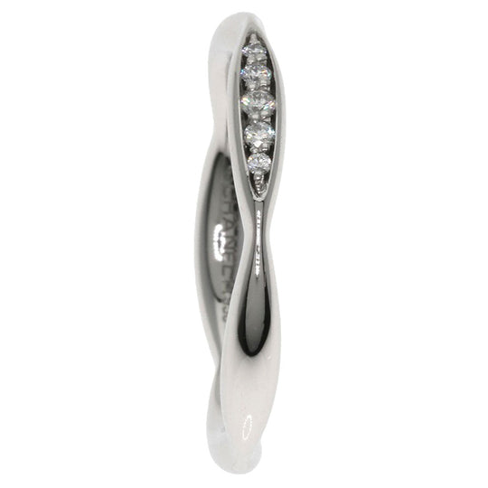 CHANEL Ring PT950 Silver Half Eternity Diamond #47